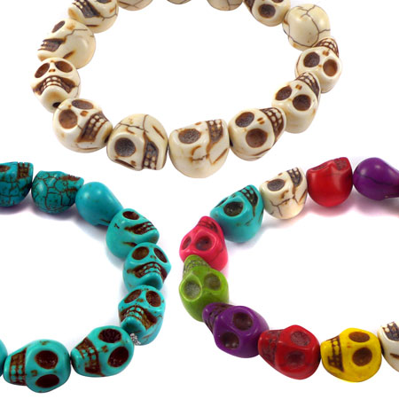 El Dia De Los Muertos Ceramic Skulls Bracelets
