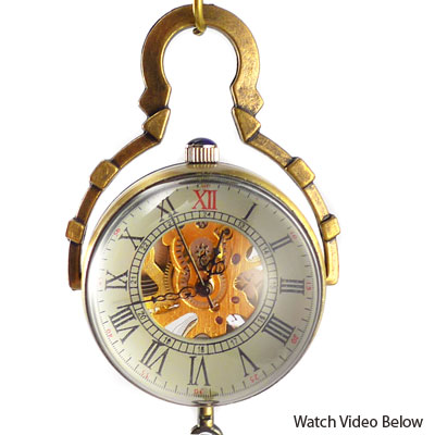 Steampunk Glass Globe Necklace Watch