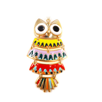 Colorful Owl Pendant Necklace